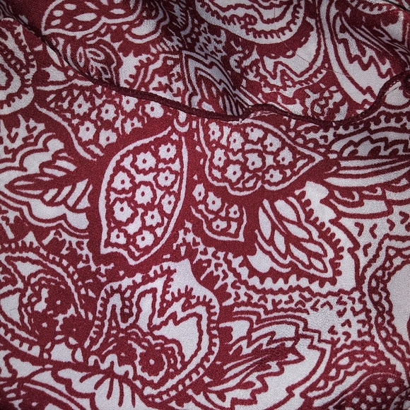 WhoWhatWear Cranberry & White Boho Skirt Sz M - Picture 3 of 5